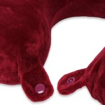 VIAGGI U Shape Round Memory Foam Soft Travel Neck Pillow for Neck Pain Relief Cervical Orthopedic Use Comfortable Neck Rest Pillow - Burgandy